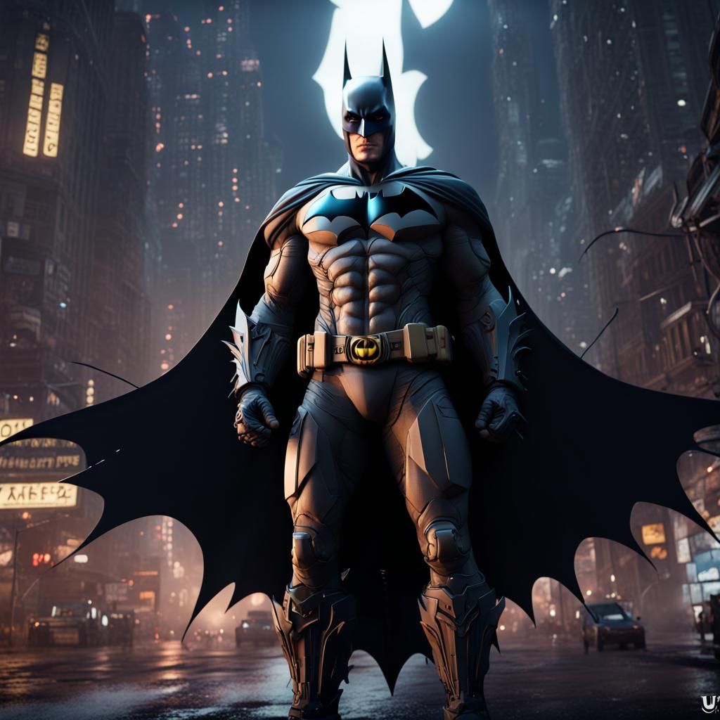 Fantastical Batman in Deep Color, Detailed Matte Painting