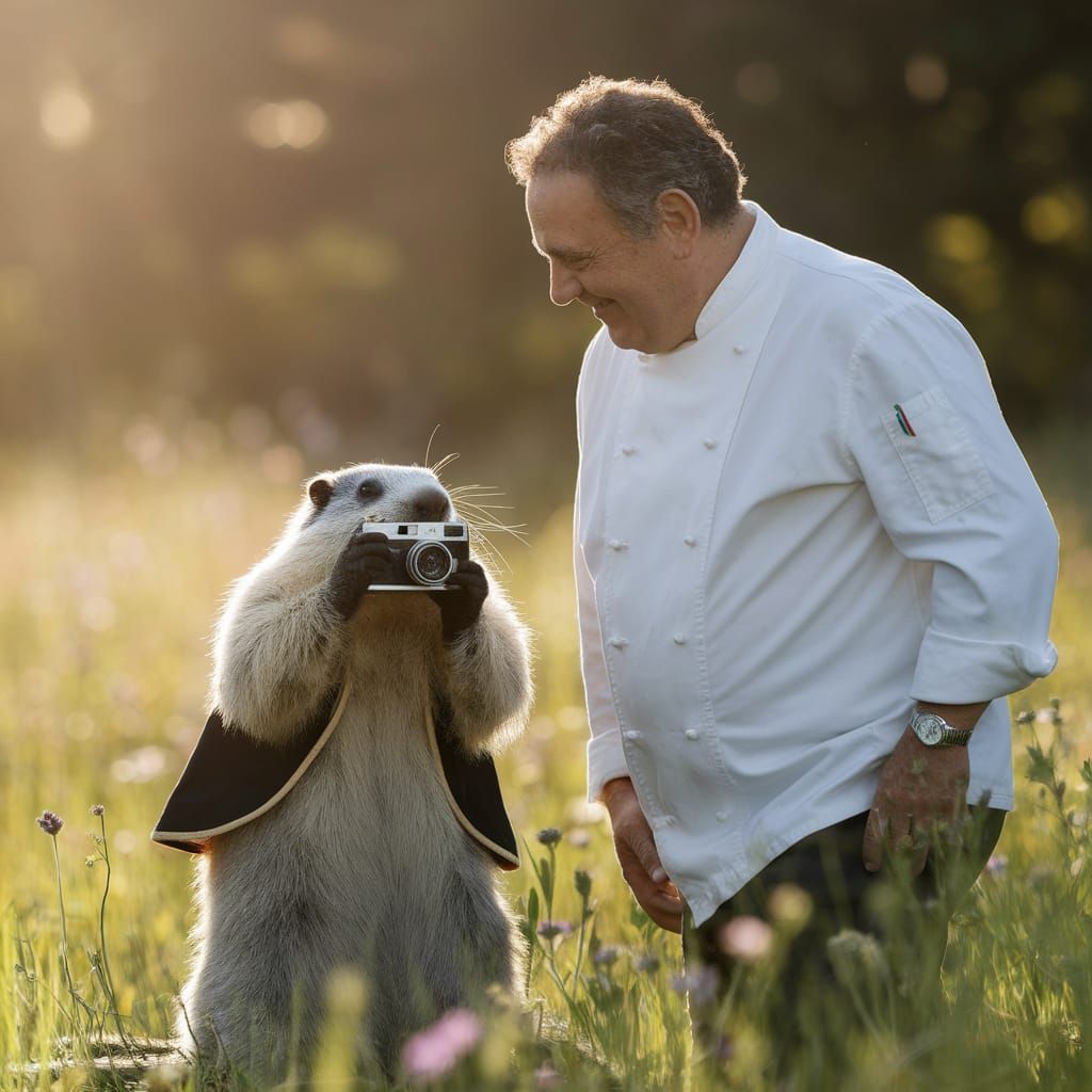 Marmot Photographer Captures Carlo Cracco in Meadow