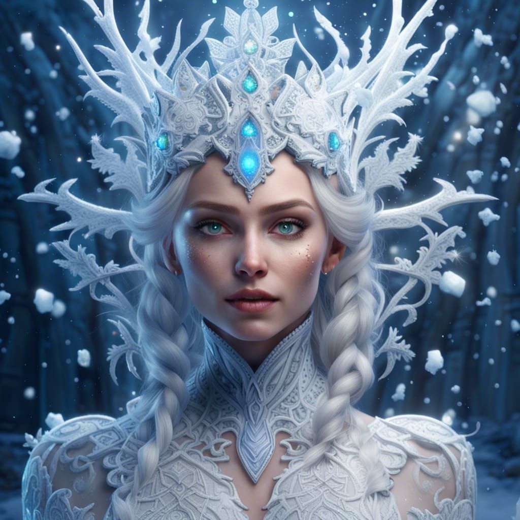 Icy Queen in a Blizzard of Snow