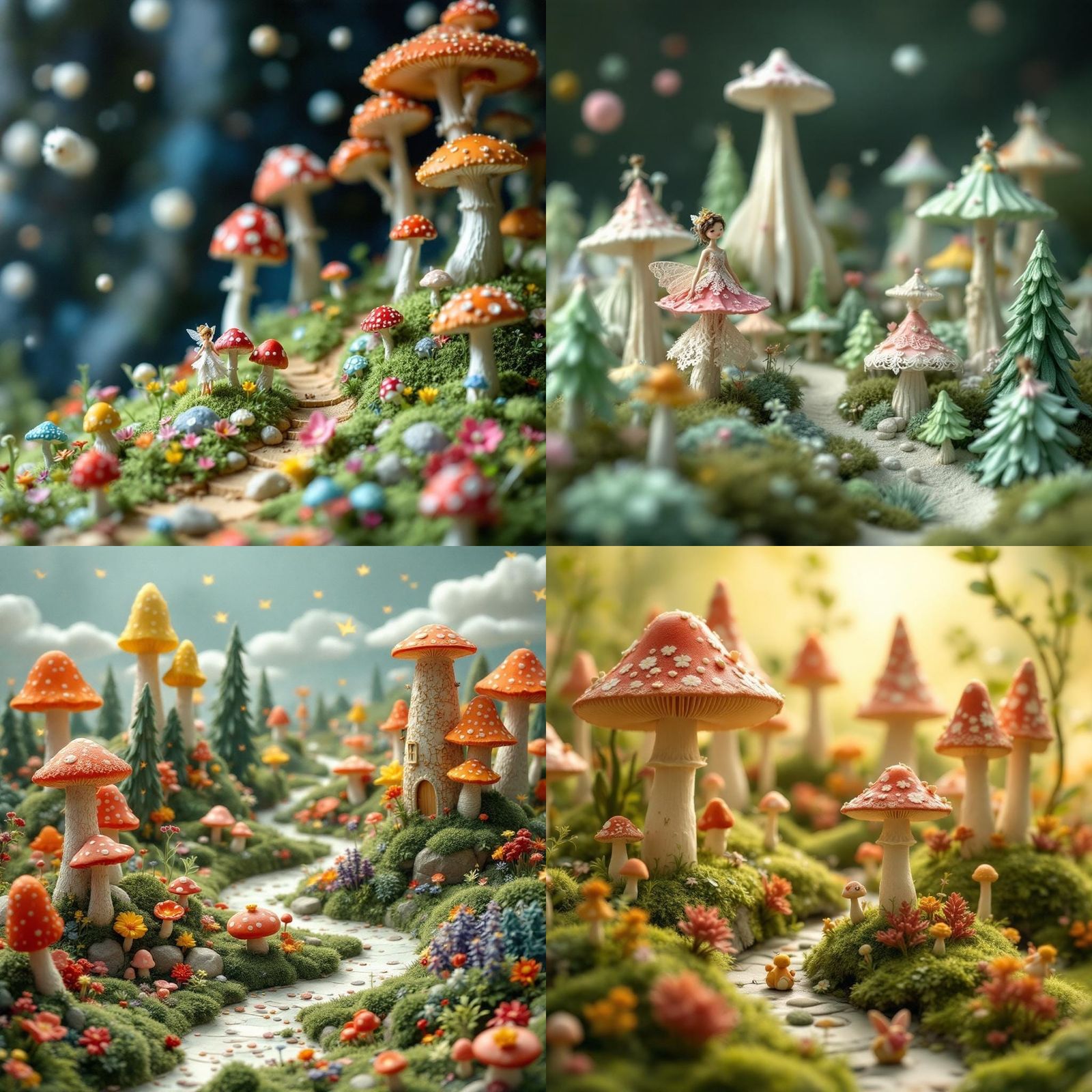 Microscopic Fairy World in Papier-Mâché Style
