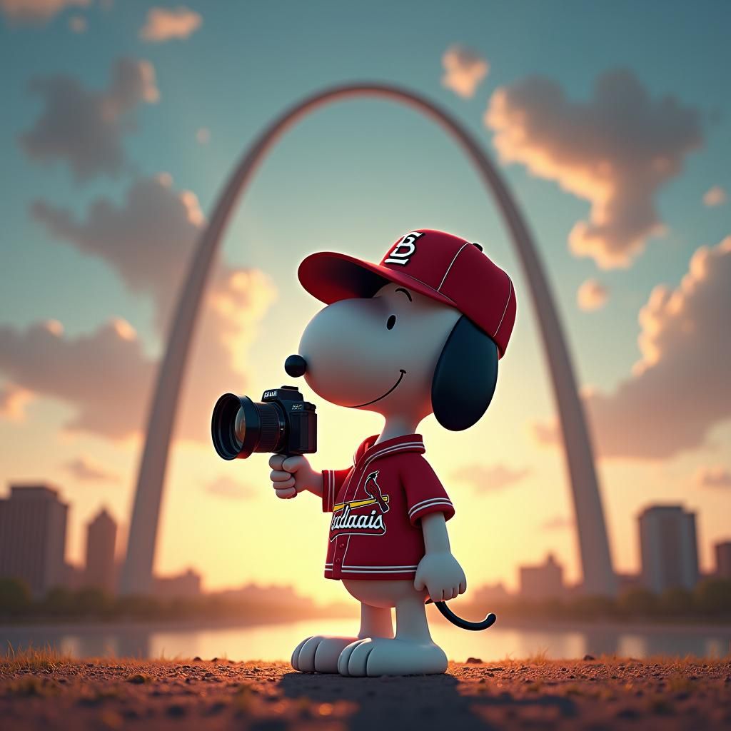 Snoopy at the St. Louis Arch: Digital Art