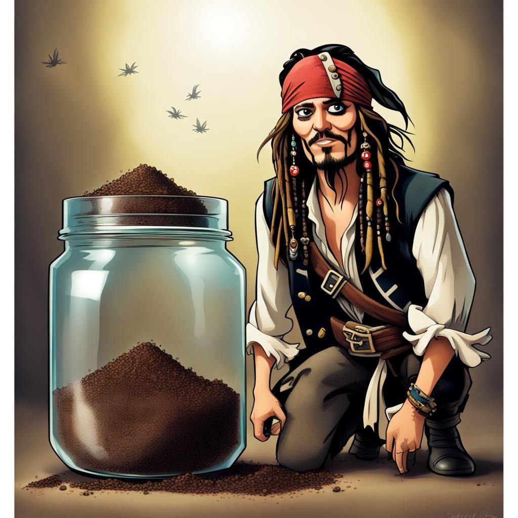 Jack Sparrow and Jar of Dirt Illustration