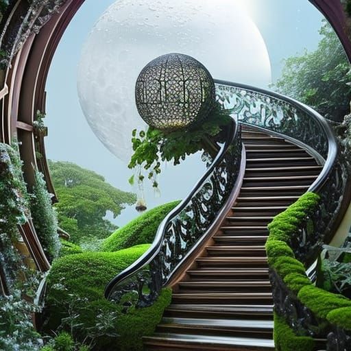 Crystal Globe Fantasy Greenhouse Under Starry Night