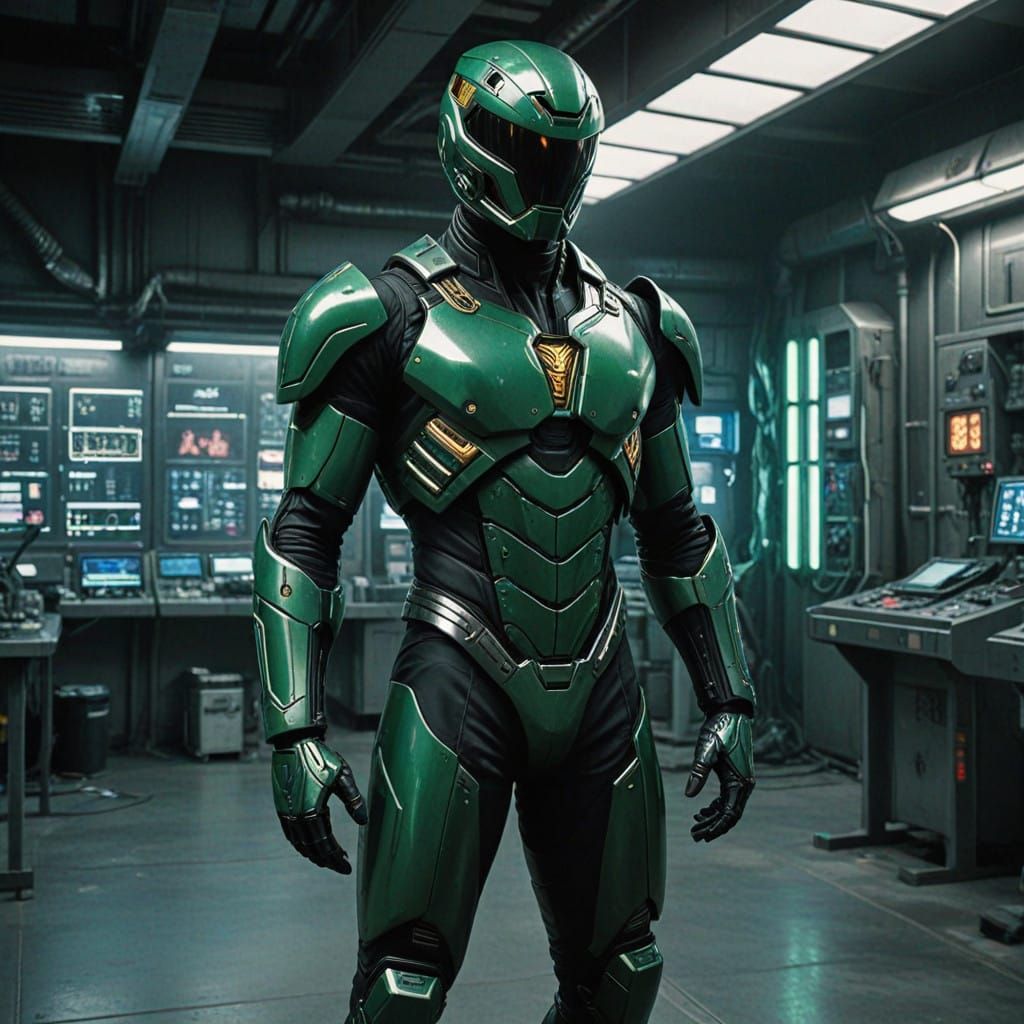 Cyborg Ninja in Futuristic Exosuit