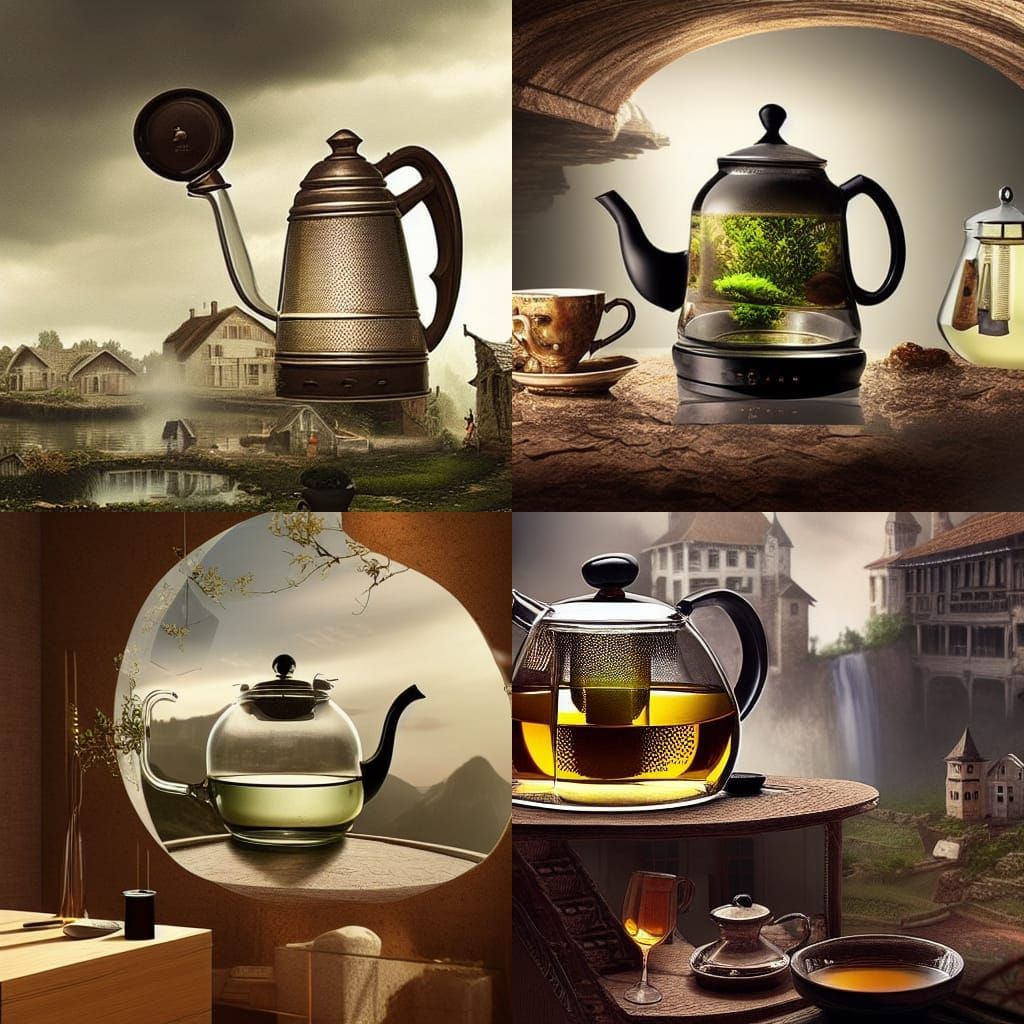 Glass Kettle Village: Epic Digital Matte Painting