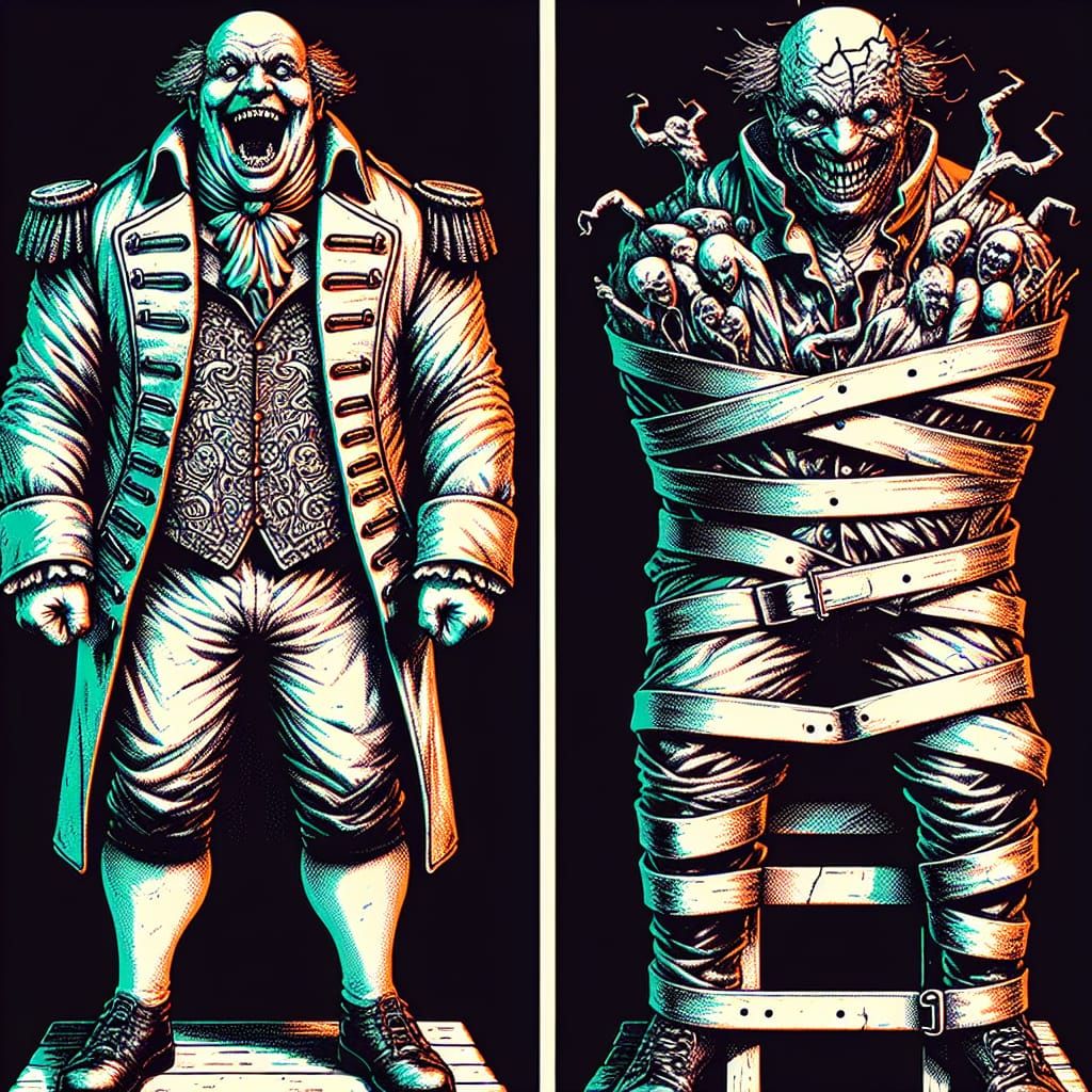 Patriotic Giant in Straight Jacket: A Grotesque Digital Artw...