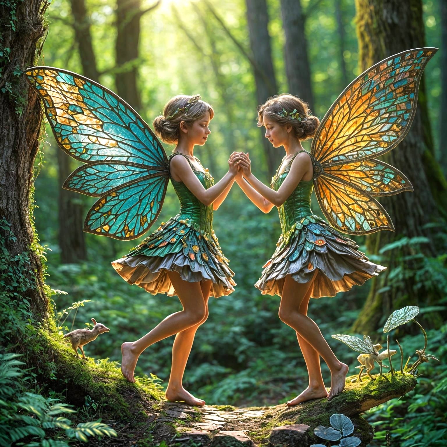 Whimsical Fairy Mosaic Scene