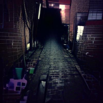 Eerie Dark Alleyway Scene at Night