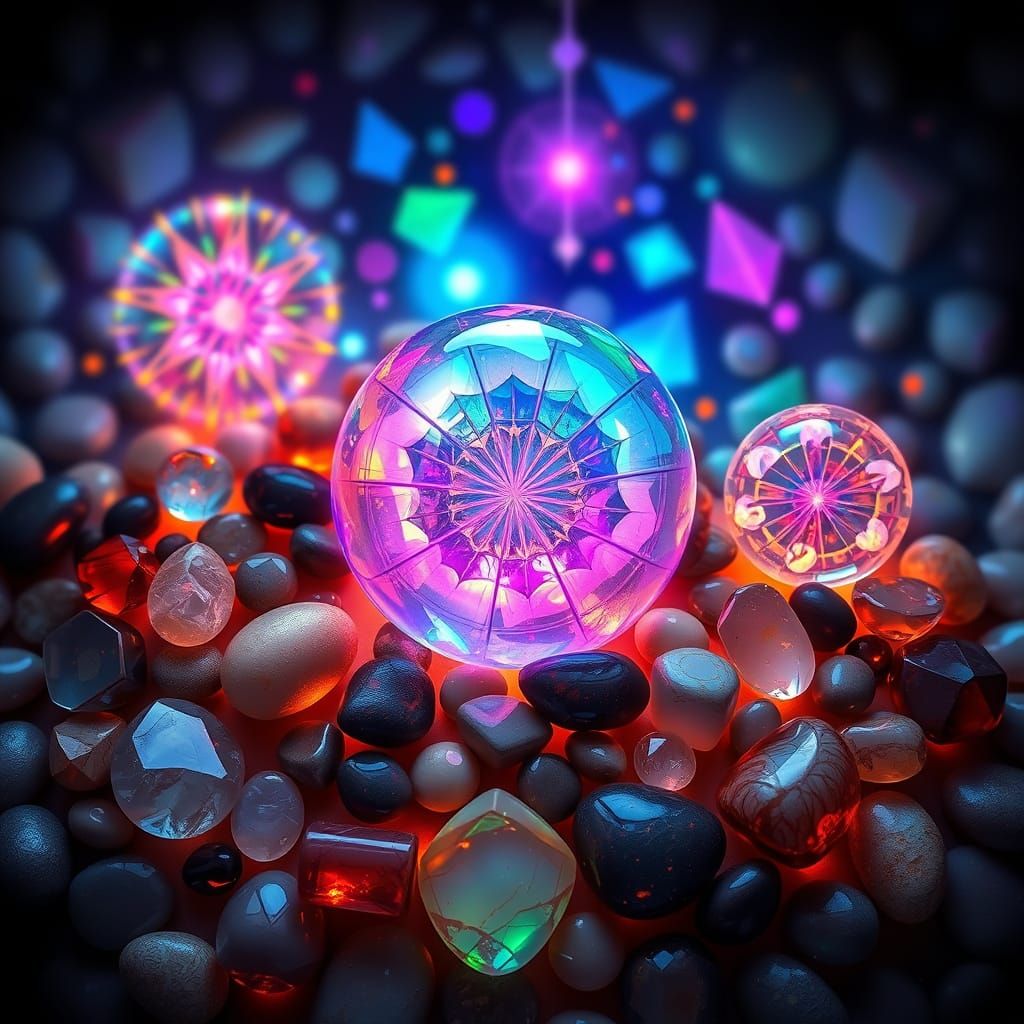 Fractal Orbs of Light in a Tapestry of Crystals and Colors
