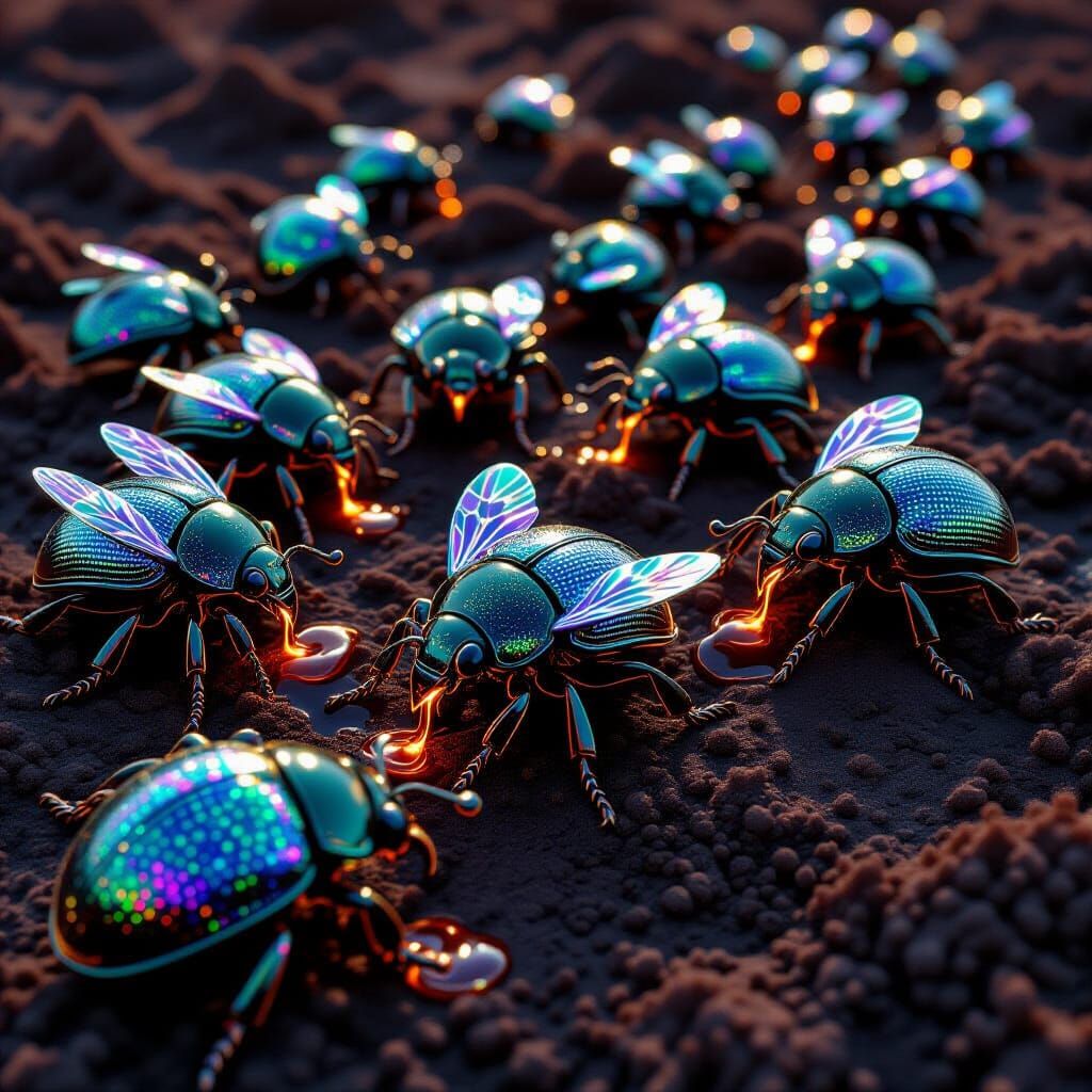 Jewel Beetles in Chocolate Wasteland, Rainbow Glaze
