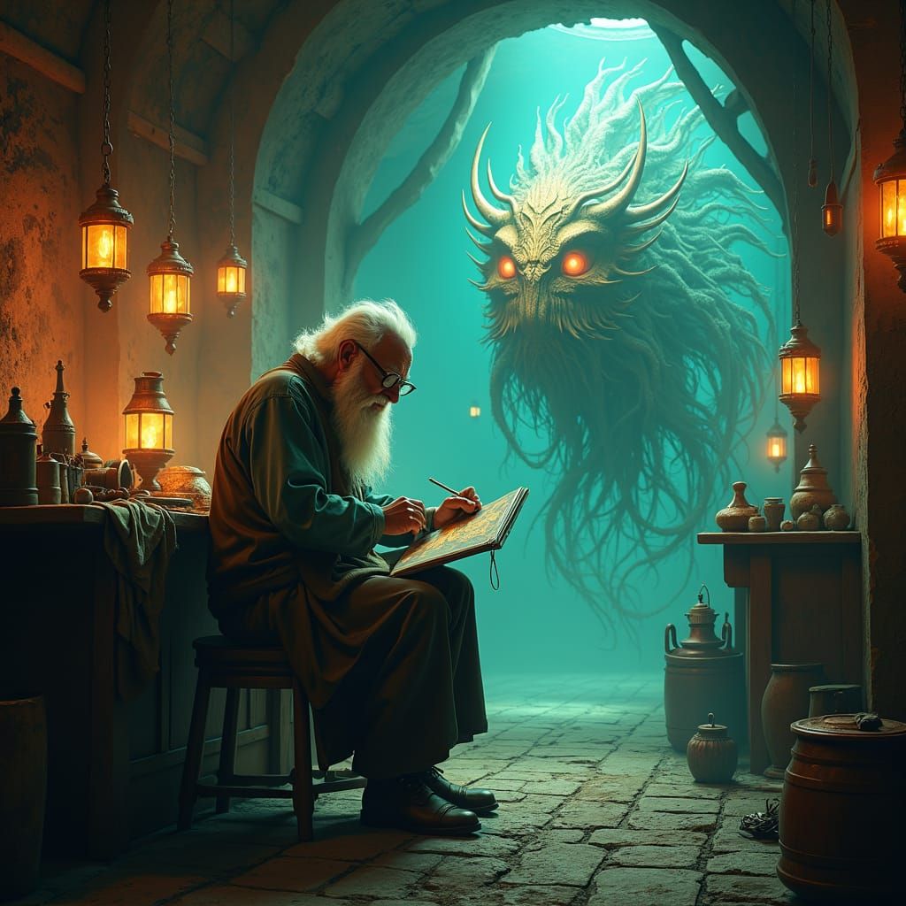 Mystical Ship Interior: A Fantasy Concept Art Piece