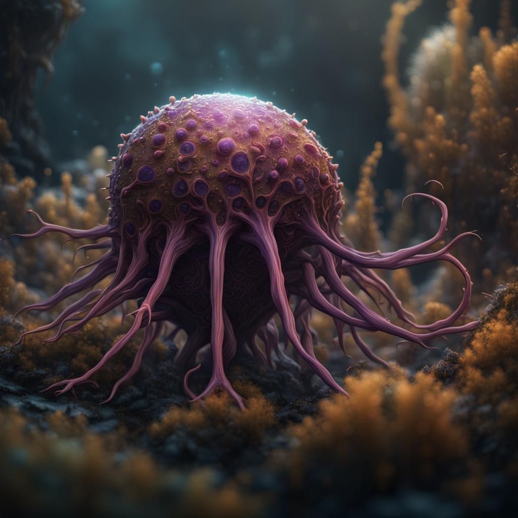 Detailed Single-Celled Organism: Fantasy Concept Art