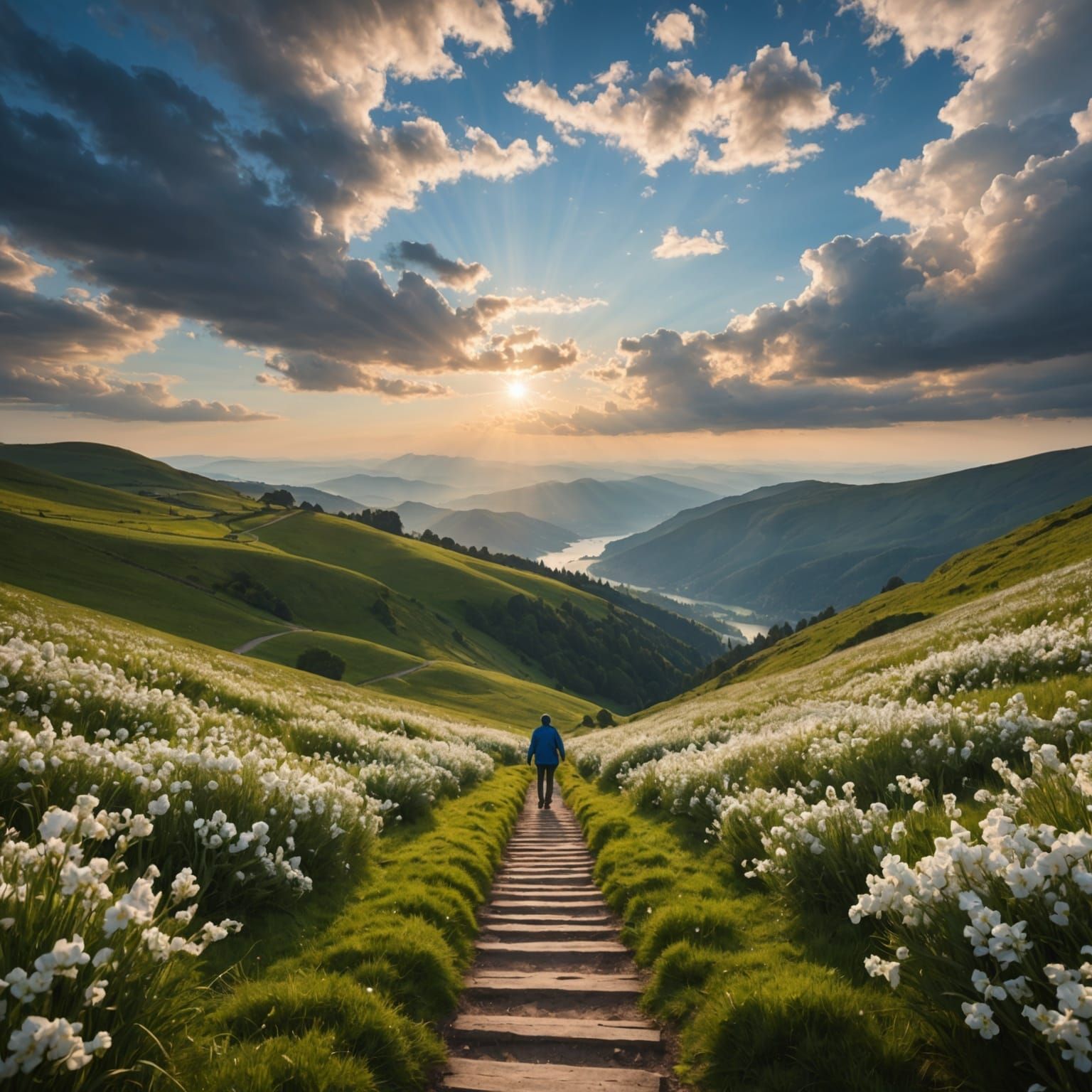 Walking Through Heaven: A Serene Landscape