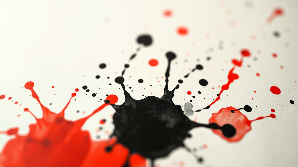 Abstract Ink Splashes in High Resolution