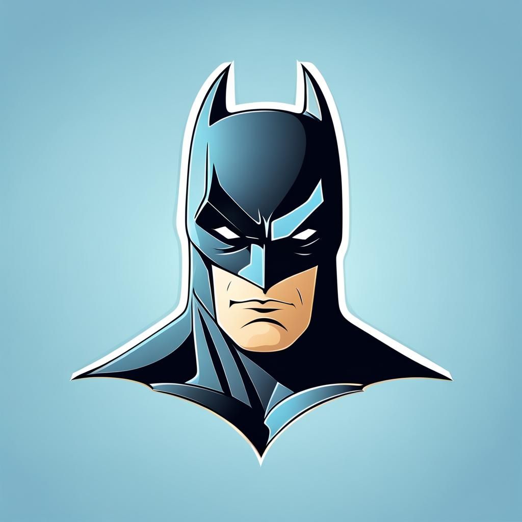 Detailed 3D Vector Batman Logo on Blue Sky