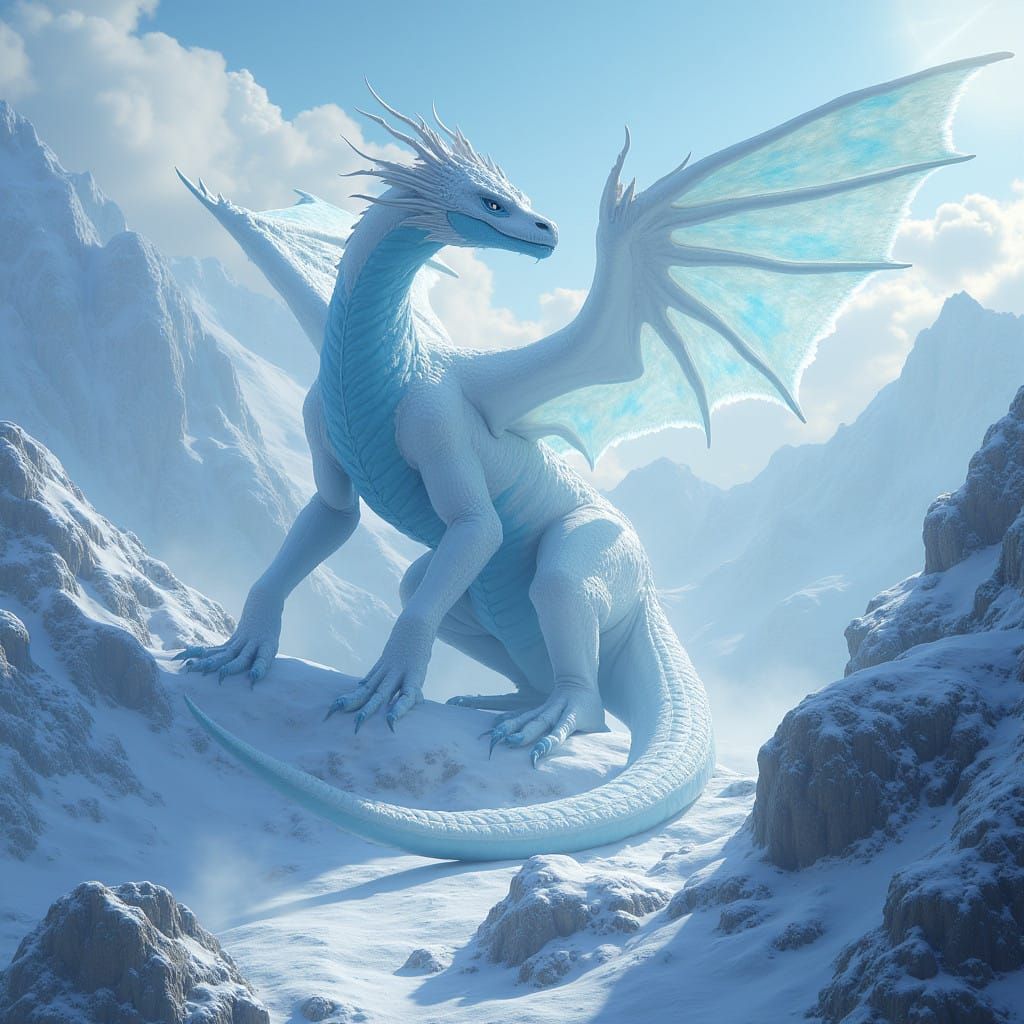 Dragon of Eos: Frostflow's Majestic Guardian