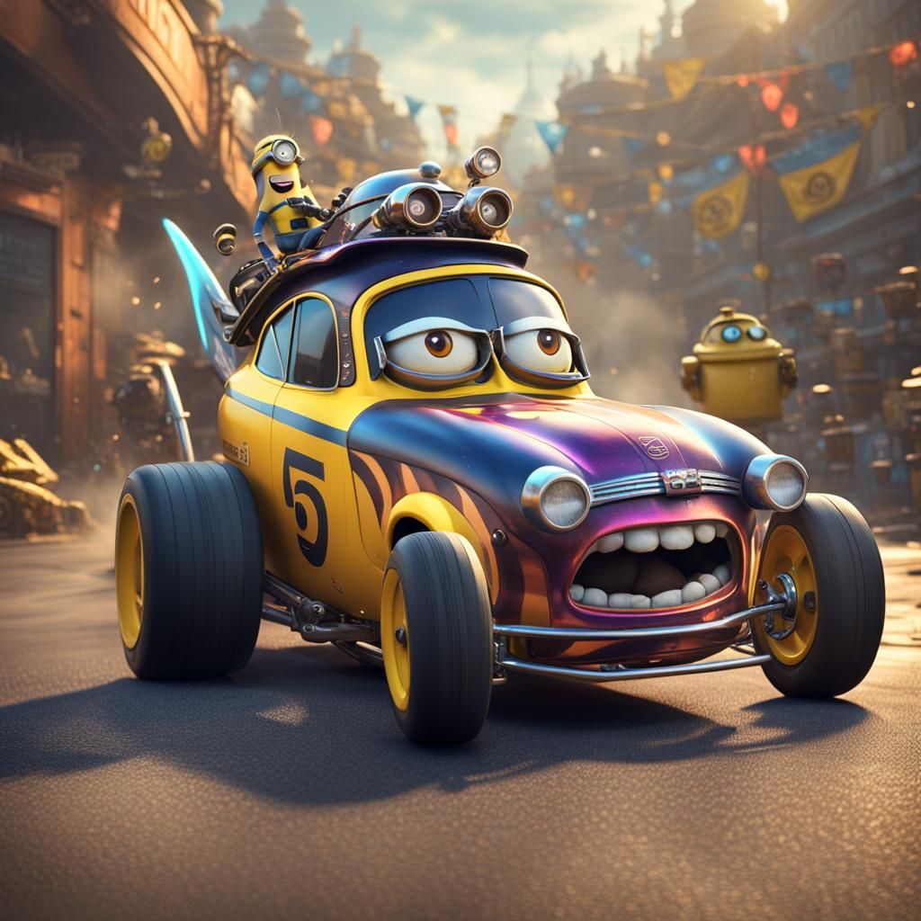 Minion Dragster Funny Car Art