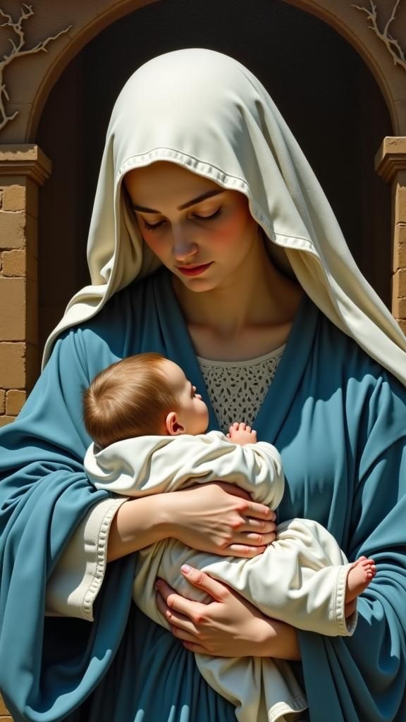 Mary and Baby Jesus in Renaissance Style