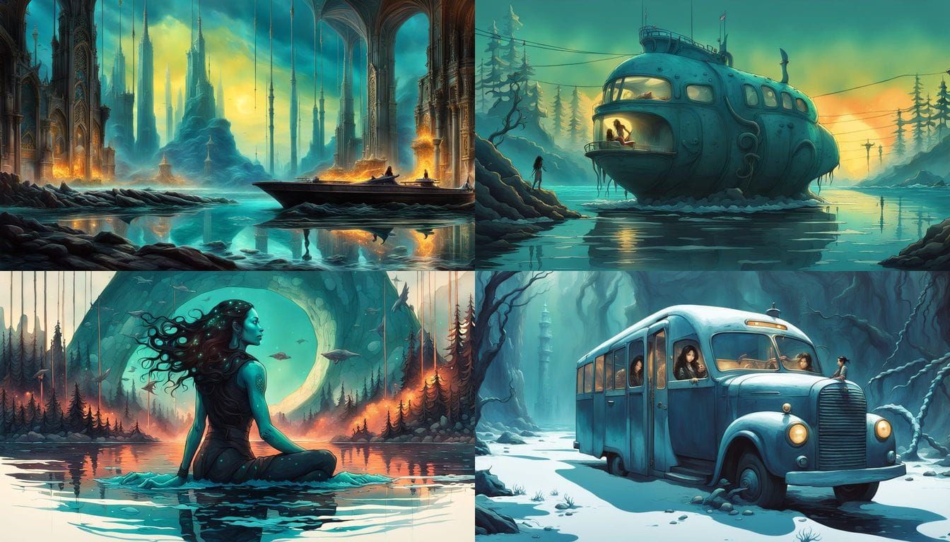 Underwater Human with Shark-Like Skin in Vibrant Ocean