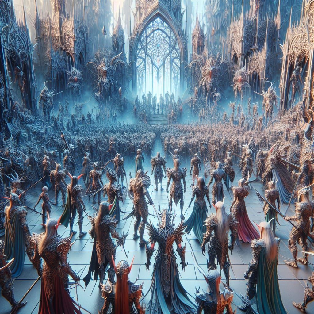 Epic Fantasy Battle Scene in Intricate Detail