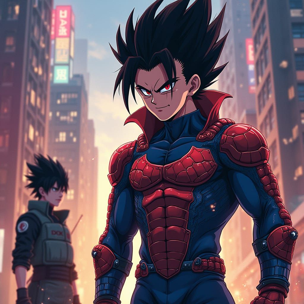 Spider-Punk Super Saiyan Vegeta Anime Art