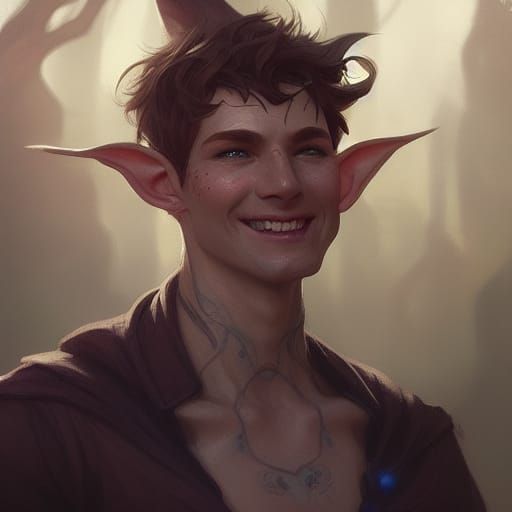 Detailed Elf Portrait in Digital Art Style