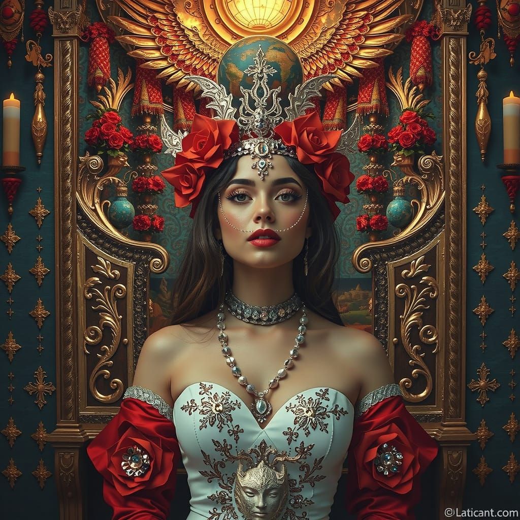 Psychedelic Hyperrealism Scene with Vibrant Elements