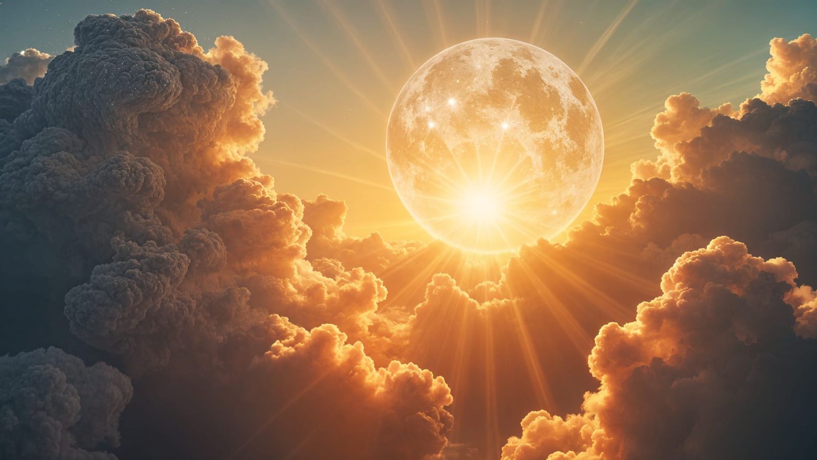 Celestial Eye with Divine Sunshine and Particles