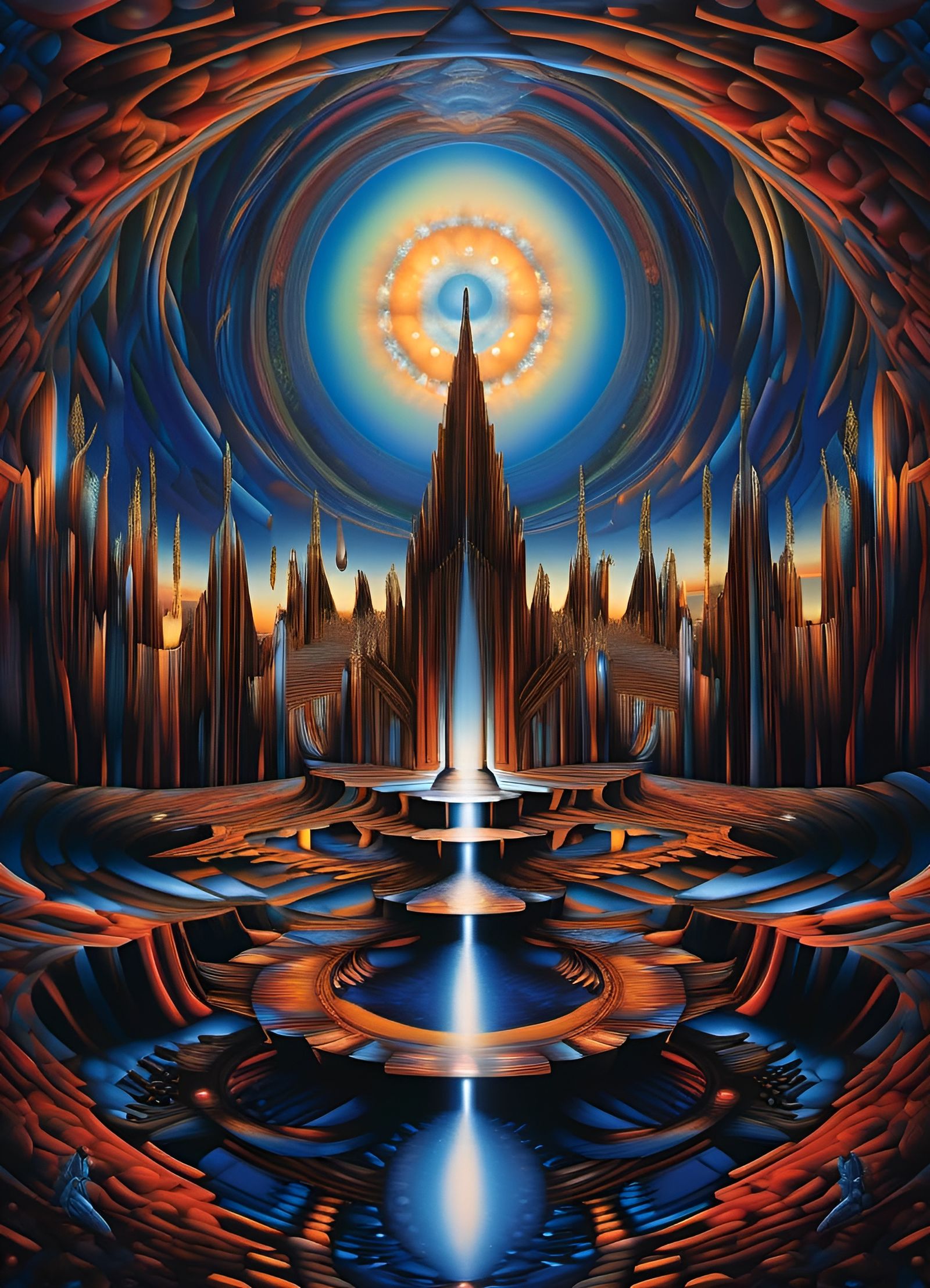 Abstract Geometric Structures in Dark Palette