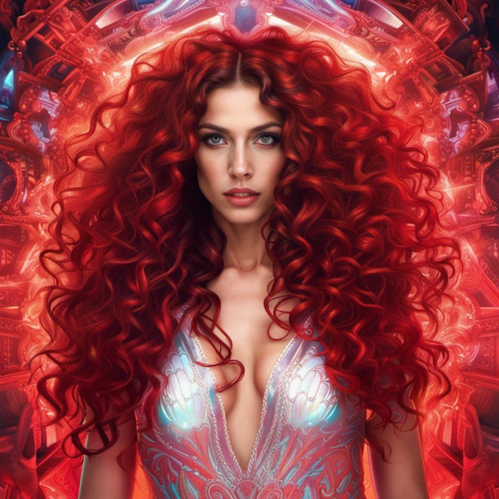 Armenian Brunette with Curls in Digital Paradise