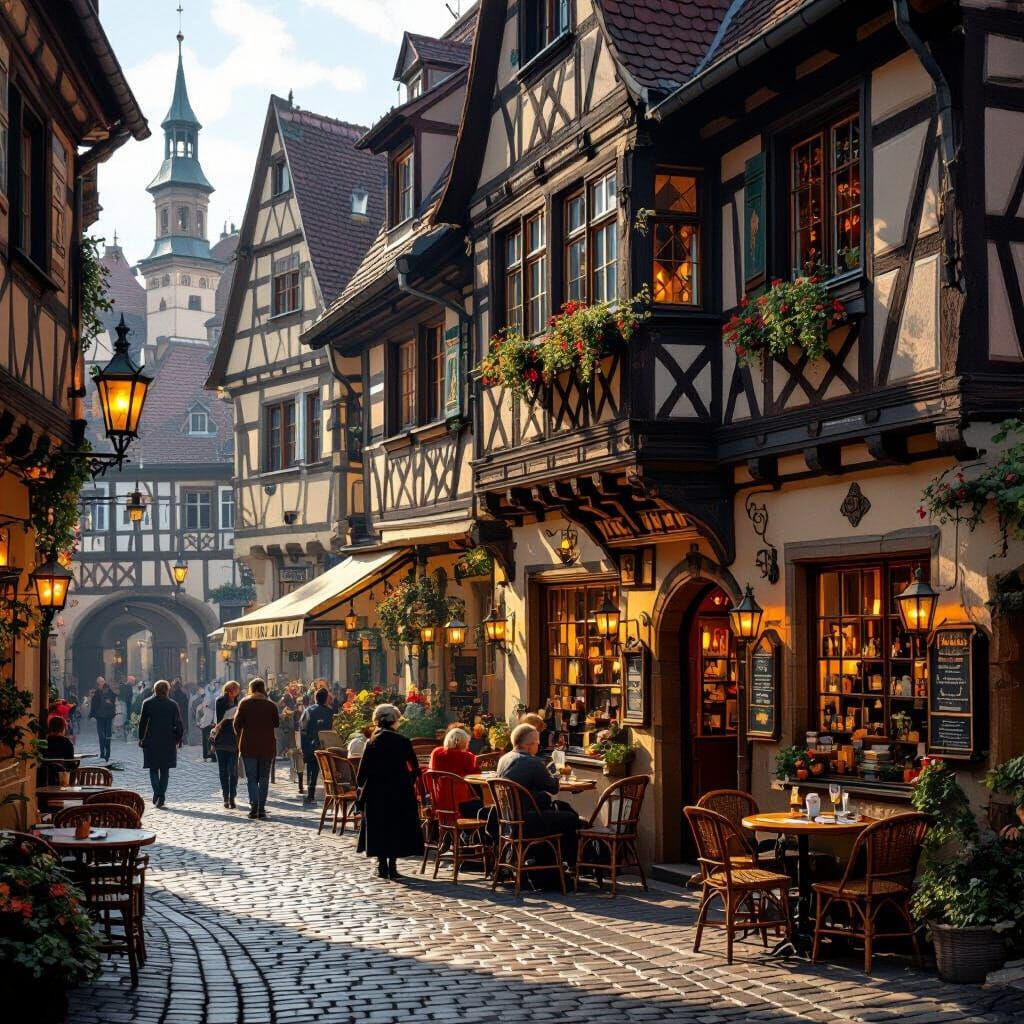Cozy Medieval Cafe Near Market Inspired by Dürer