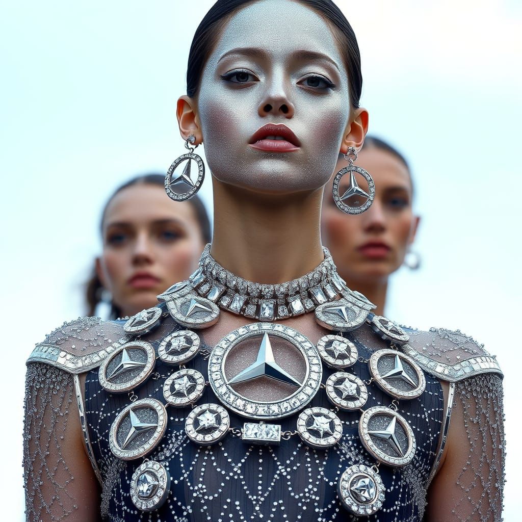 Runway Model Showcases Mercedes-Benz Luxury in Diamonds and ...