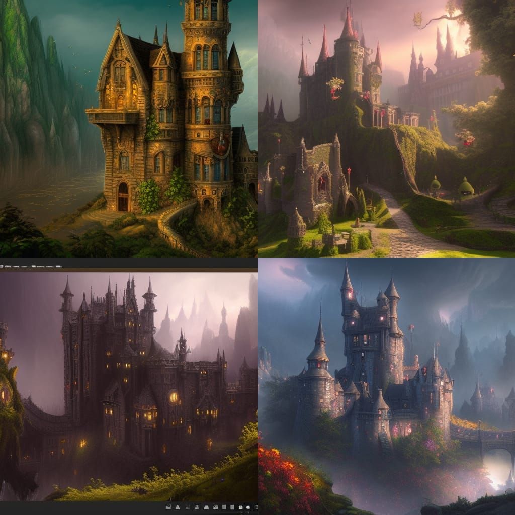 Detailed Black Fairy Castle Concept Art