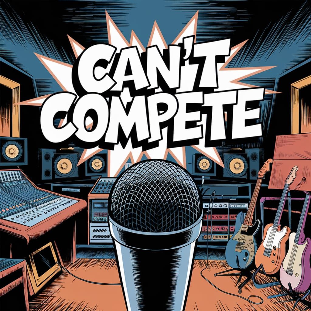 Recording Studio with Graffiti in Comic Book Style