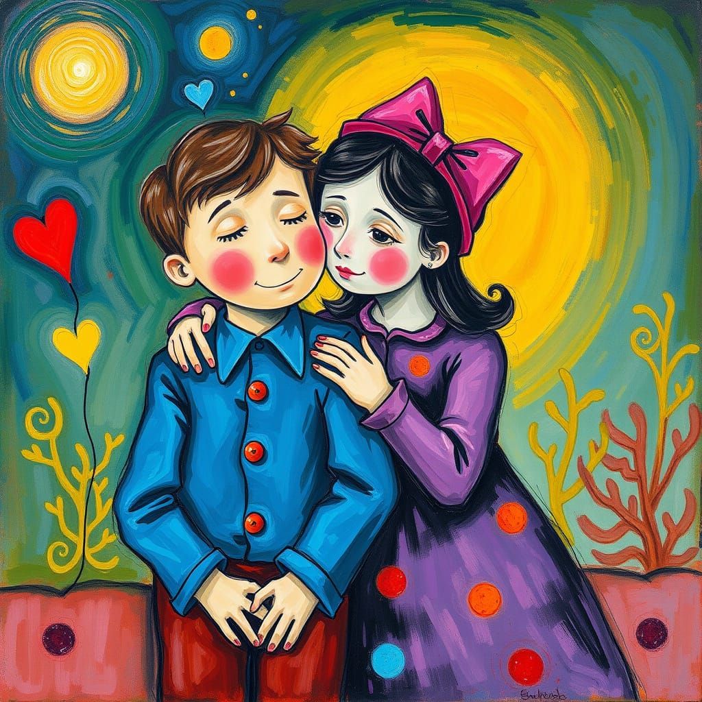 Joyful Family Moment in Whimsical Style