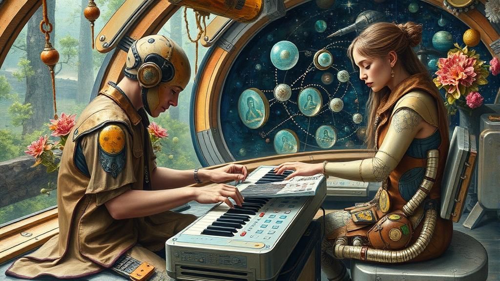 Surreal Poem Composition in Oil on Ceramic