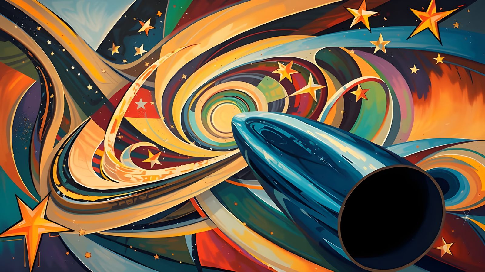 Cosmic Odyssey in Vibrant Oil Brushstrokes