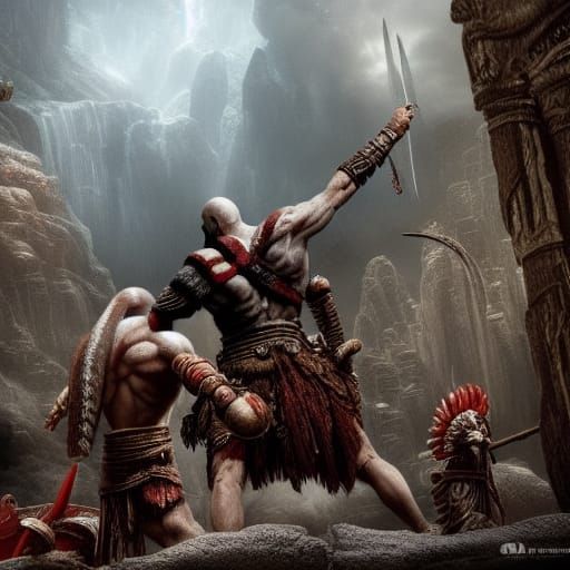 Epic God of War Digital Matte Painting