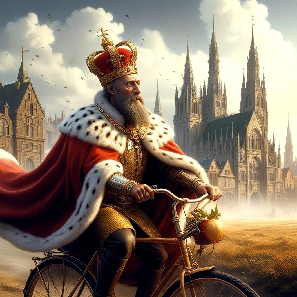 Elder King Pedals Through Urban Landscapes