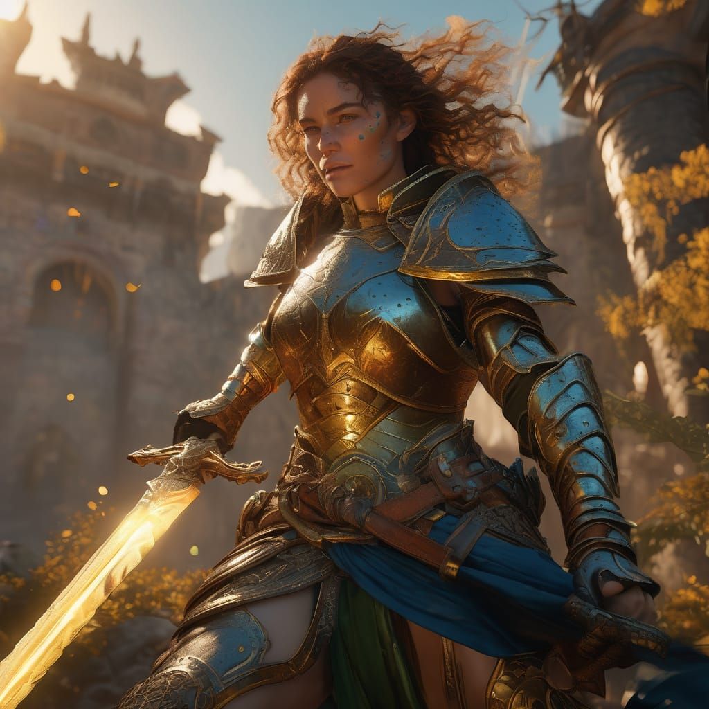 Epic Fantasy Warrior in Intricate Armor