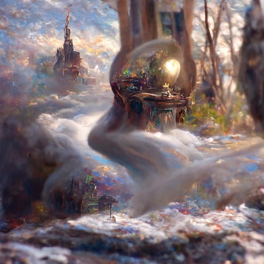 Ethereal Cosmic Landscape as Surreal Oil Painting
