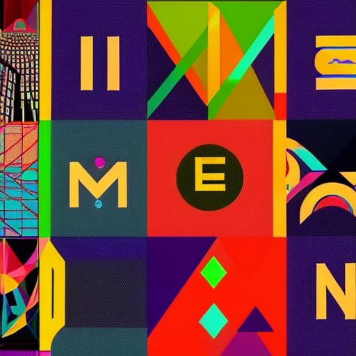 Pop Art Screen Print of Greek Alphabet