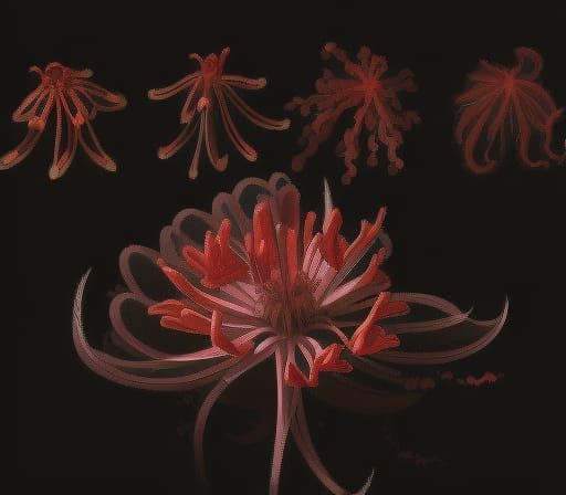 Red Spider Lily Flower in Anime Style