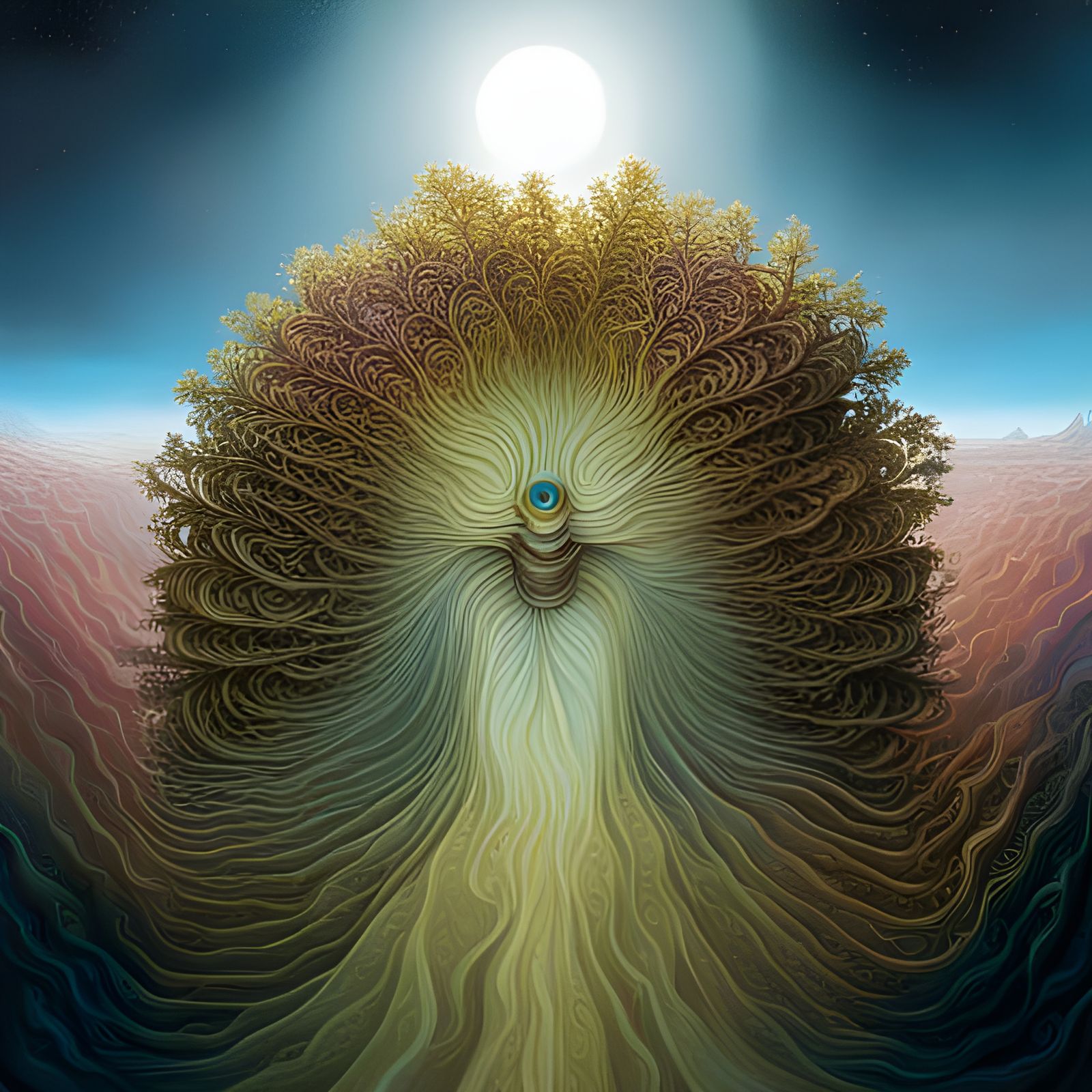 Tree of Life in Space: Art Nouveau Rococo