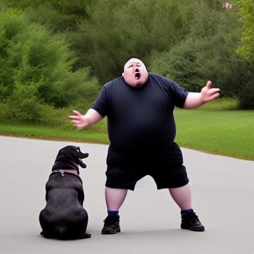 Angry Man Yelling at Dog