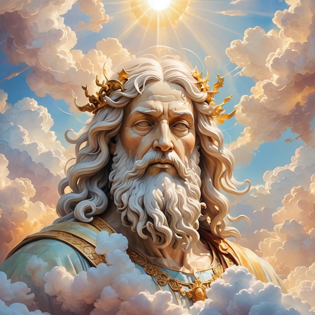 Cloud God in Heavenly Sunshine: Soft Focus Digital Art