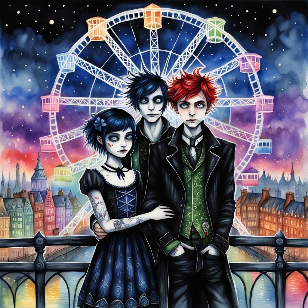 Gothic Peter Pan and Wendy in Burton Style