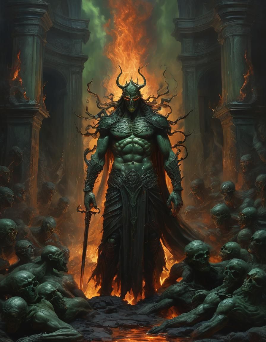 Hades in Hell, Inspired by Beksiński and Giger