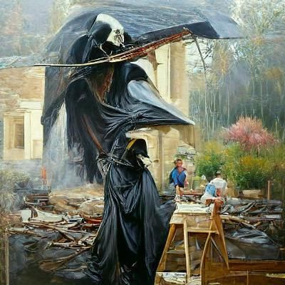 Grim Reaper in Oil Painting Style