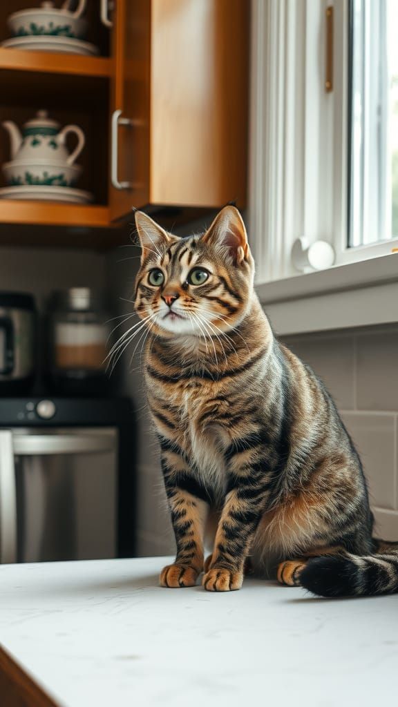 Playful Kitty in the Kitchen